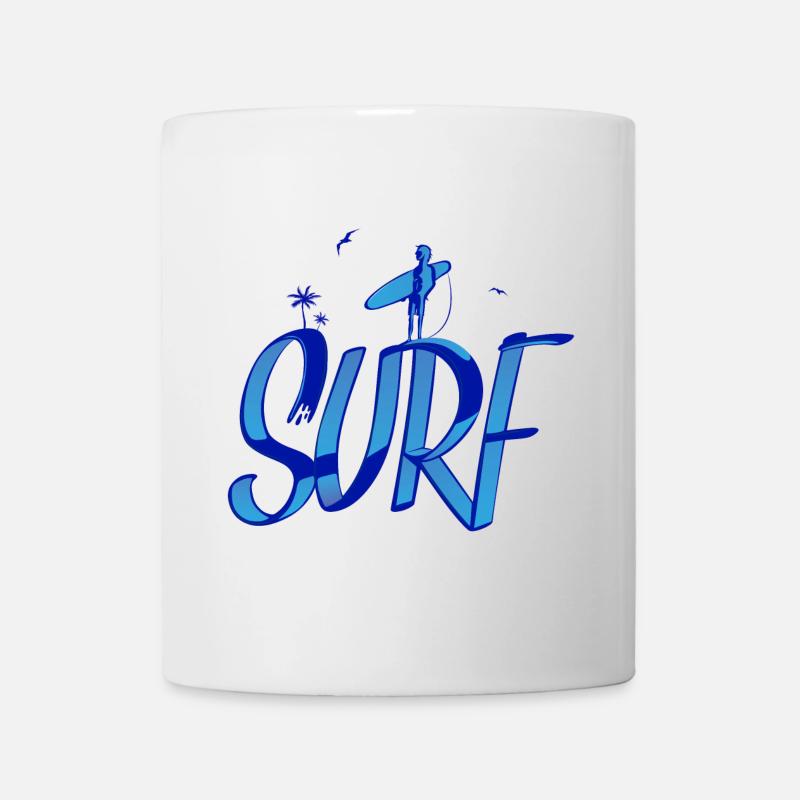 surf, surfer, surfeur - Mug blanc - blanc