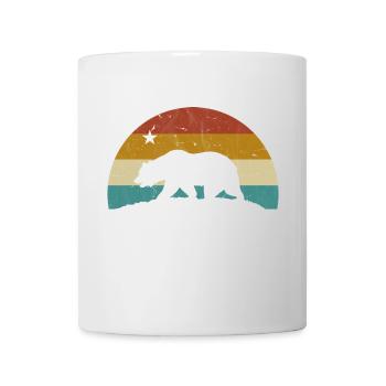 California Retro Surfer Bear Flag vintage années 70 - Mug blanc - blanc - Devant