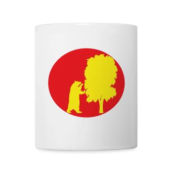 Bär und Madroño. Rot und Gelb. Madrid. - Tasse - Weiß - Vorne