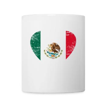 Mexico Grunge Flaggenherz - Tasse - Weiß - Vorne