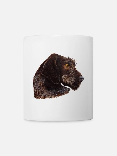 Deutsch Stichelhaar Portrait - Tasse - Weiß