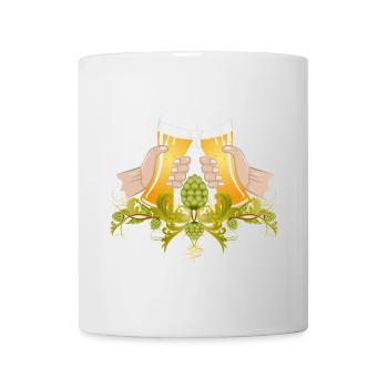 two filled beer glasses To toast Cheers - Mug - white - Front