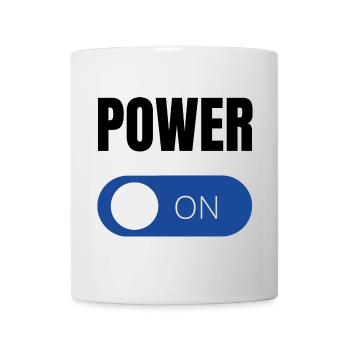 Blauer Toggle ON Design Power Motivation Energie - Tasse - Weiß - Vorne
