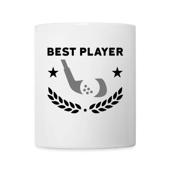 Meilleur joueur (clubs de golf, balle de golf, couronne de laurier) - Mug blanc - blanc - Devant