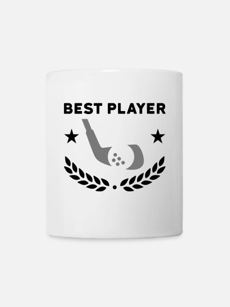 Best player (golf clubs, golf ball, laurel wreath) - Mug - white