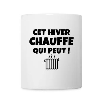 chauffage, hiver, gaz, électricité - Mug blanc - blanc - Devant