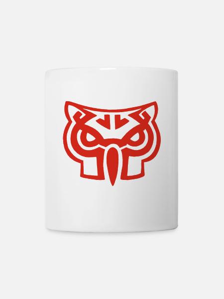 Tête de hibou rouge - Mug blanc - blanc
