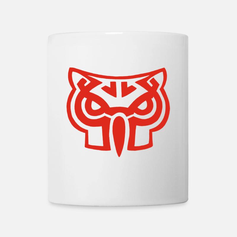Tête de hibou rouge - Mug blanc - blanc