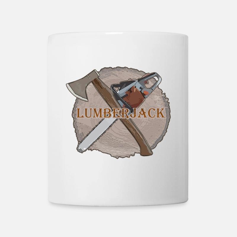 Hache de scie en bois de bûcheron - Mug blanc - blanc