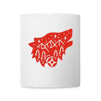 Red wolf totem of nature - Mug - white - Front