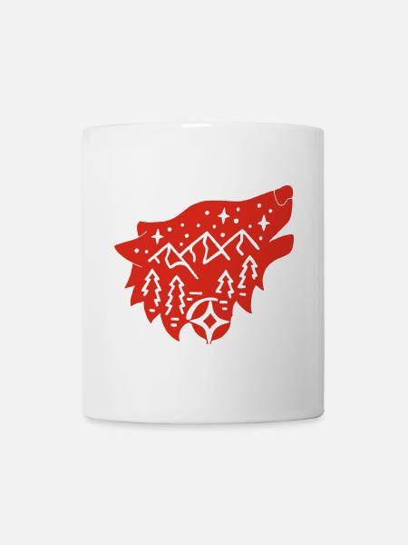 Roter Wolf Totem der Natur - Tasse - Weiß