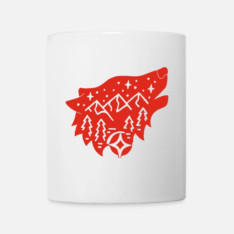 Roter Wolf Totem der Natur - Tasse - Weiß