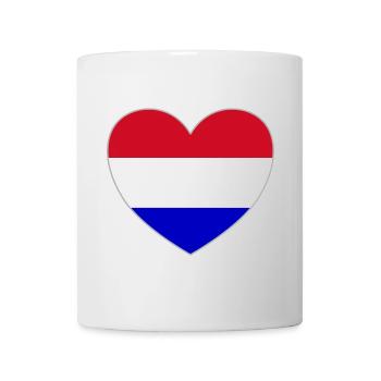 Holland Flagge Herz - Tasse - Weiß - Vorne