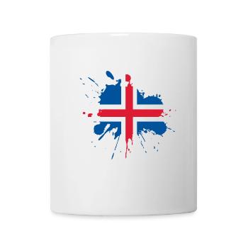 Iceland Flagge Fleckendesign - Tasse - Weiß - Vorne