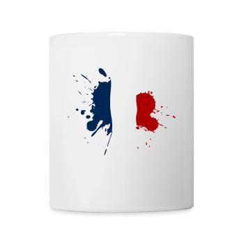 Frankreich Flagge Fleckendesign - Tasse - Weiß - Vorne