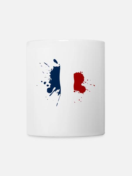 Frankreich Flagge Fleckendesign - Tasse - Weiß