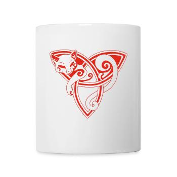 Celtic cat at rest (red) - Mug - white - Front