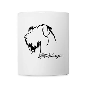 MITTELSCHNAUZER Profil Hunde Hund Wilsigns - Tasse - Weiß - Vorne