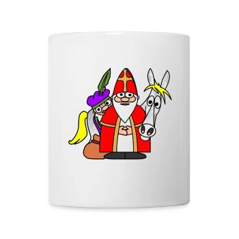 Sinterklaas avec Piet et le trio d’aventure cheval - Mug blanc - blanc - Devant
