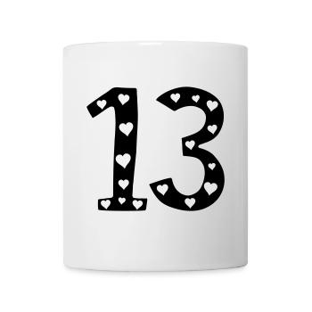13 Geburtstag mit Herz - Tasse - Weiß - Vorne