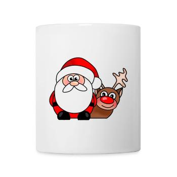 Dessin animé de Noël sur le Renne du Père Noël - Mug blanc - blanc - Devant