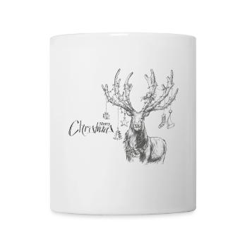 Cerf de Noël avec cadeaux - Mug blanc - blanc - Devant