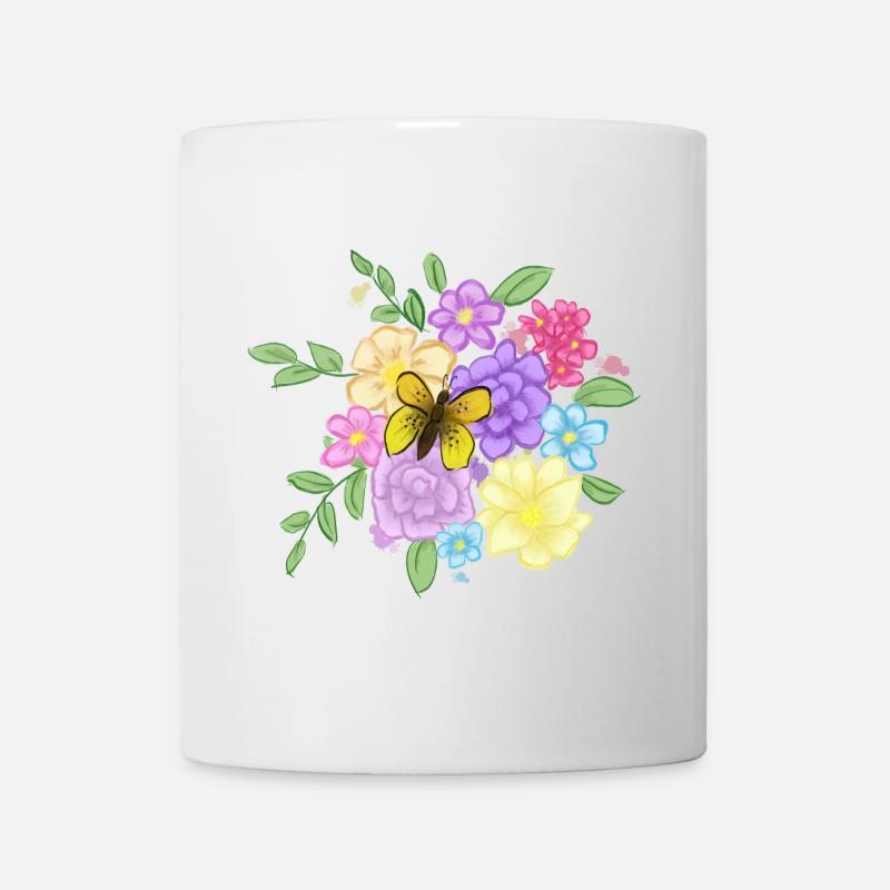 Blumenstrauß - Tasse - Weiß