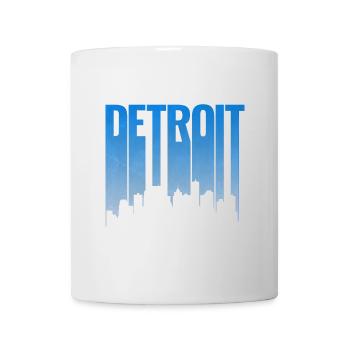 Lettres Detroit Skyline Design Bleu - Mug blanc - blanc - Devant