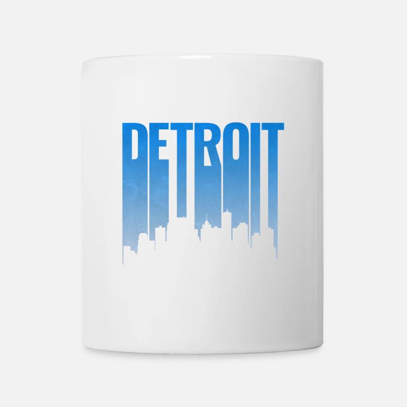 Lettres Detroit Skyline Design Bleu - Mug blanc - blanc