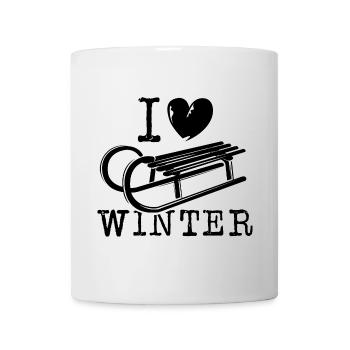 i love snow winter heart love illustration icon - Mug - white - Front