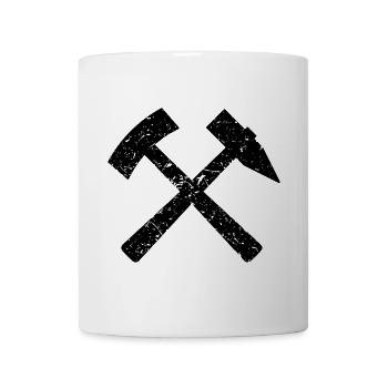 Bergmannszeichen Schlägel Eisen Erzgebirge Zeche - Tasse - Weiß - Vorne