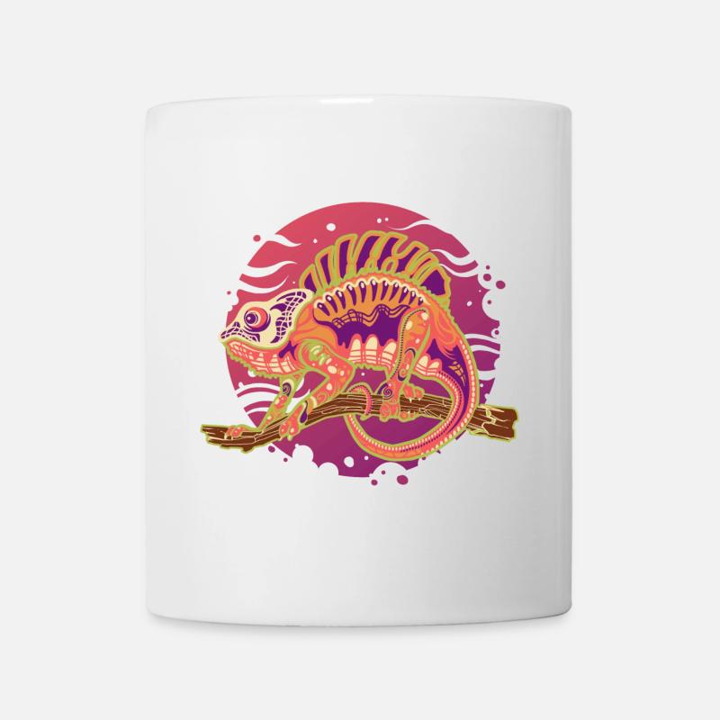 Caméléon PsyPop sur Branche - Mug blanc - blanc