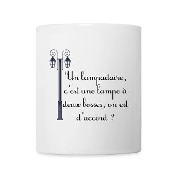 Un lampadaire, c'est une lampe à deux bosses - Mug blanc - blanc - Devant
