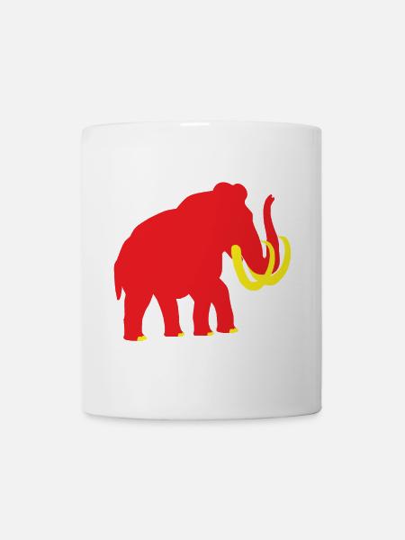 Mammouth laineux jaune rouge - Mug blanc - blanc