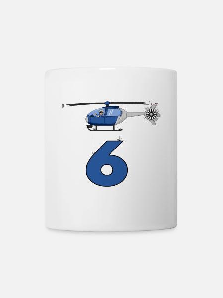 Hubschrauber 6. Geburtstag - Tasse - Weiß
