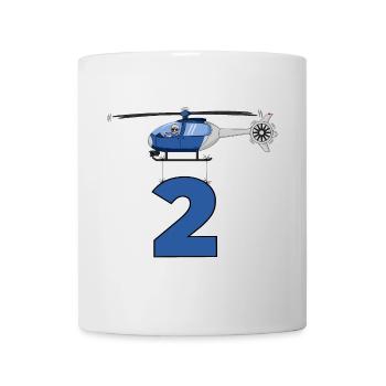 Hélicoptère 2ème anniversaire - Mug blanc - blanc - Devant