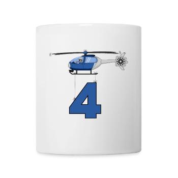 Helicopter 4th birthday - Mug - white - Front