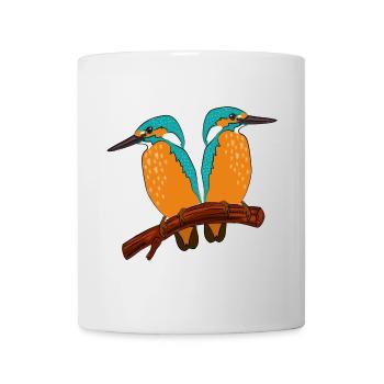 Couple de martins-pêcheurs - Mug blanc - blanc - Devant