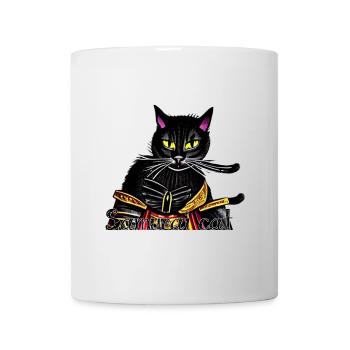 Samurai cat with gold armor - Mug - white - Front