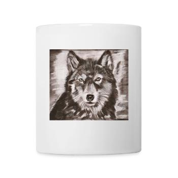 Wolf's Portrait – Powerful Wolf Sketch - Mug - white - Front