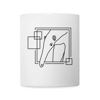 Fourmilier en forme géométrique - Conception d’art au trait - Mug blanc - blanc - Devant