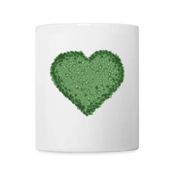 juicy green decorative moss heart - Mug - white - Front