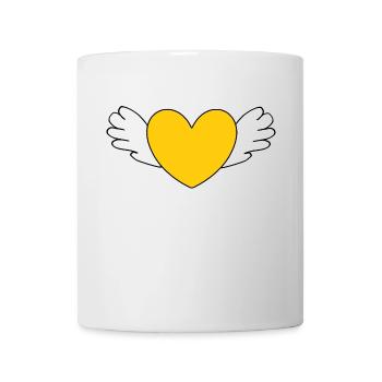 Coeur jaune Saint-Valentin - Mug blanc - blanc - Devant