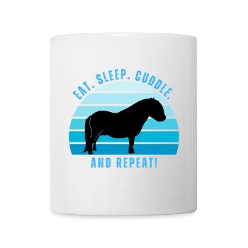 Shetland poney bonheur - Coucher de soleil de style rétro - Mug blanc - blanc - Devant