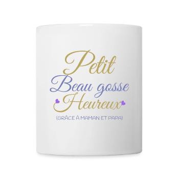 Petit beau gosse heureux grâce à maman et papa - Mug blanc - blanc - Devant