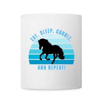 Poney gallois galopant coucher de soleil dans un style rétro - Mug blanc - blanc - Devant