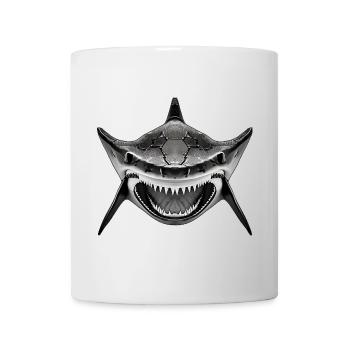 Hai mit offenem Maul - Tasse - Weiß - Vorne