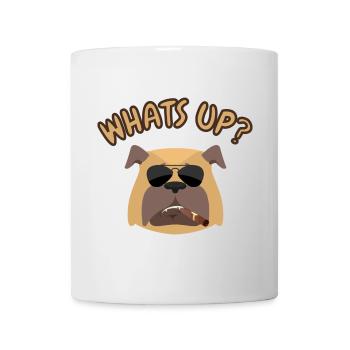 Whats up Dog - Cooler Hund mit Sonnenbrille - Tasse - Weiß - Vorne