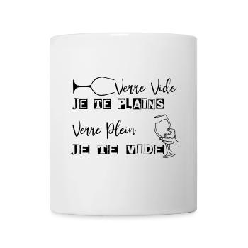 Vin et Verre en Lettre Unique - Mug blanc - blanc - Devant