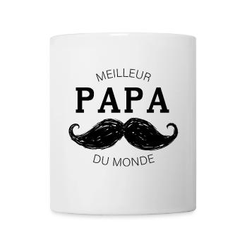 Meilleur papa moustachu du monde - Mug blanc - blanc - Devant